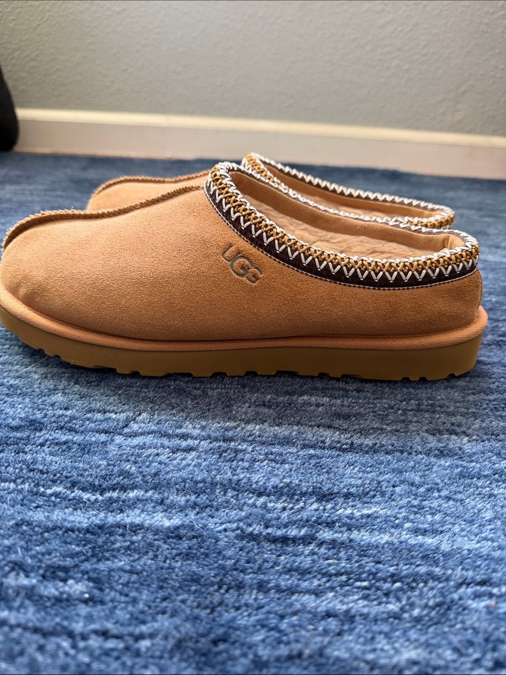 UGG Tan Suede Shearling-Lined Slip-On Clog